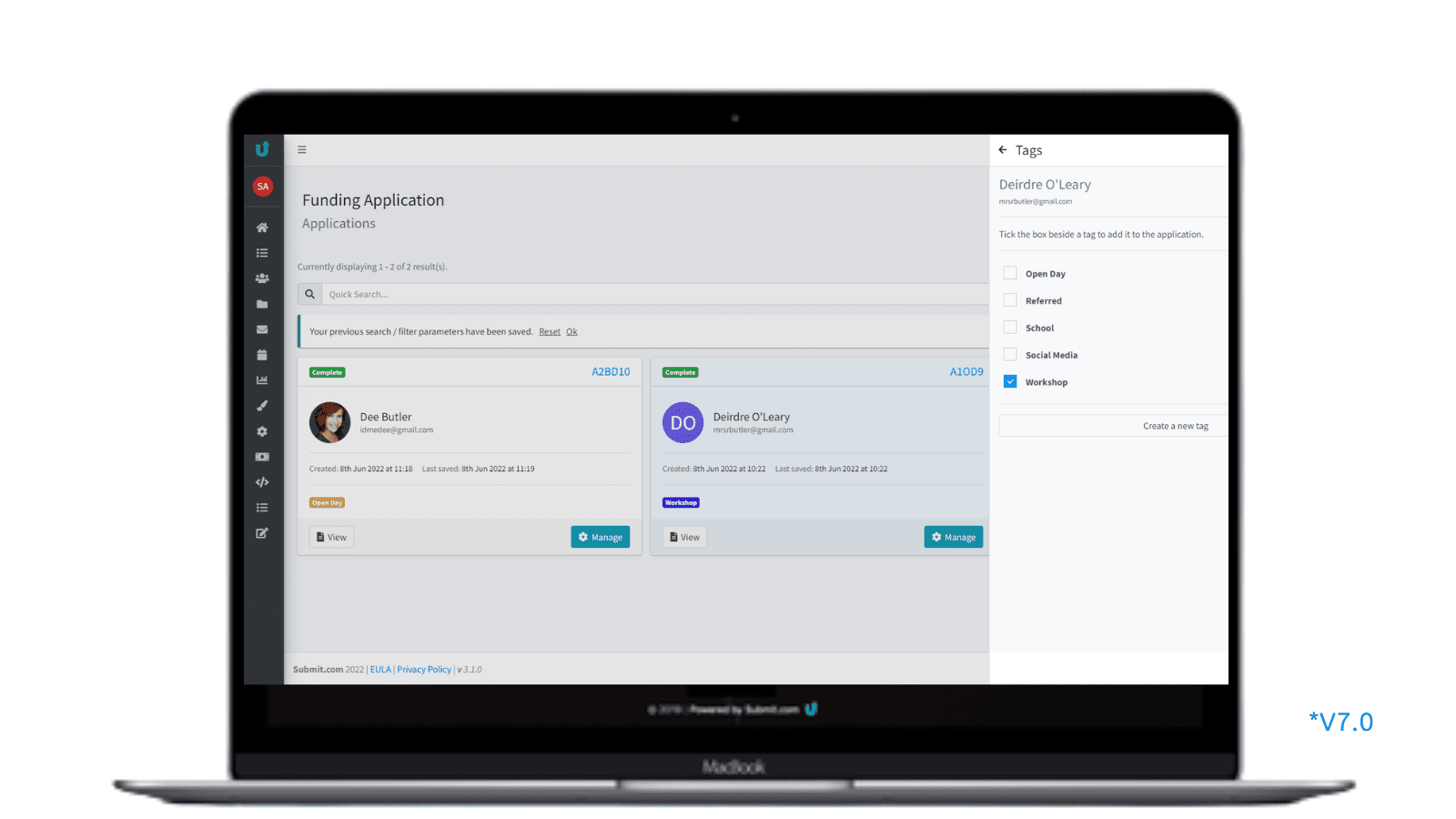 Submit.com’s submission software interface